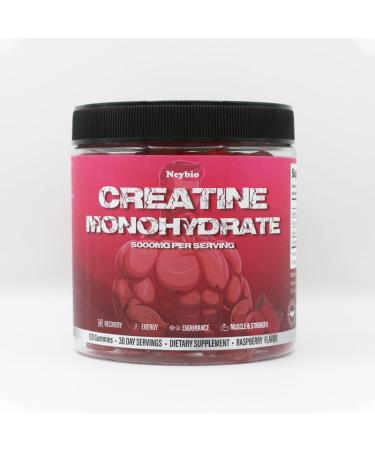 ArtsBear Neybio Creatine Monohydrate Gummies - 5000mg Creatine Raspberry Flavor 120 Count - Vegan Sugar-Free Boosts Performance & Recovery