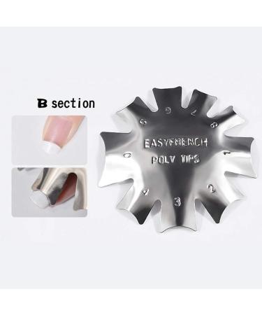 POFET Nail Art French Tips Trimmer - 3 Sizes Edge Smile Cut Line Metal Template for Perfect Nails - Buy Online on GoSupps.com