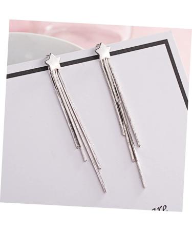 CALLARON 2pcs Stud Earrings Tassel Earrings Women Earrings Drop Earrings Star Earring Studs Earrings for Women Accessories Hanging Miss Medium Silver - Buy Online on GoSupps.com