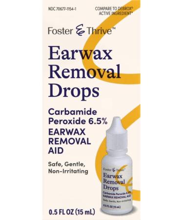 Buy Foster & Thrive Earwax Removal Drops - Gentle & Safe Carbamide Peroxide 6.5% for Excess Earwax Relief - 0.5 oz - International Shipping Available - Buy Online on GoSupps.com