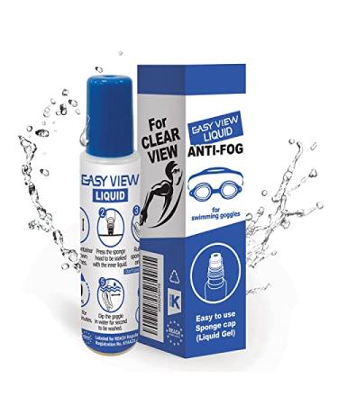 Easy View Premium Anti-Fog Liquid Treatment - for Swimming Goggles, Diving Masks