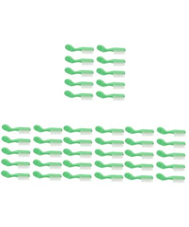 FRCOLOR Teeth Cleaning 40 Pcs Prison Toothbrush Disposable Plastic Travel Accessories Deep Cleaning Toothbrush Greenx4pcs 7.5x2cmx4pcs