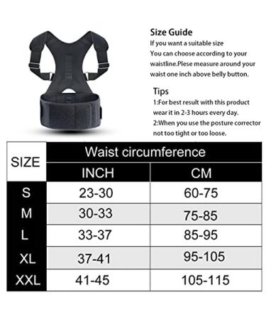 Posture Corrector Spine Back Shoulder Support Band Adjustable Brace Correction Humpback (Color : Black Size : Small) vision Black S - Buy Online on GoSupps.com