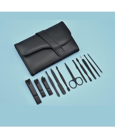 Manicure Kit Stainless Steel Nail Clippers with Built-in Nail File Sharp Nail Clippers for Men 12 Pieces Black Nail Clippers Kit - Buy Online on GoSupps.com