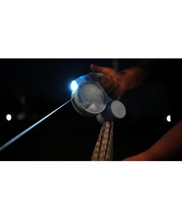 Ultra White Extendable Dog Lead with LED Light & Waste Bag Holder - 5m Retractable Leash for Large Dogs - Reflective & Strong Training Lead for Small, Medium, and Large Dogs - Buy Online on GoSupps.com