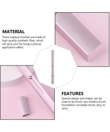 Lurrose 1Pc lip brush makeup brush lip applicator brush Eyeshadow Brush Lip Gloss Brush portable makeup brush wand makeup flour travel dual purpose aluminum tube - Buy Online on GoSupps.com