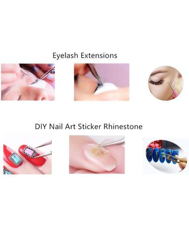 Aoshang 2PCS Stainless Steel Tweezers for Eyelash Extensions and Nail Art - Straight and Curved Tip Nippers for Precise Application - Buy Online on GoSupps.com