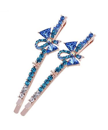 8-Piece Colorful Rhinestone Hair Pins Set - Blue & Purple Decorative Bobby Pins for Women and Girls - Buy Online on GoSupps.com