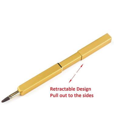 Exquisite Professional Lip Brush Applicators-Retractable Lipstick Brushes- Lipstick Gloss Makeup Brush Tool For Women and Girls (Gold) - Buy Online on GoSupps.com