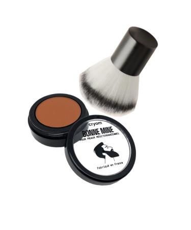 CRYOM - HEALTHY GLOW Routine: compact powder + Kabuki applicator, 4 shades available. Cosmetics and makeup for men