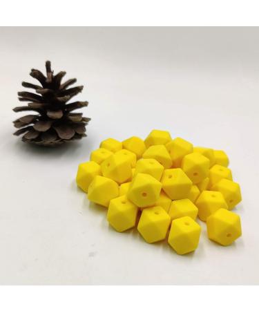 50pcs Bright Yellow 14mm Silicone Hexagon Pearl Beads for DIY Jewelry Making - Buy Online on GoSupps.com
