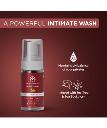 The Man Company Intimate Wash for Men with Tea Tree & Sea Buckthorn Oil - 3.4 Oz | Foaming Anti Bacterial, pH Balanced, Prevents Bad Odour & Itching - Buy Online on GoSupps.com