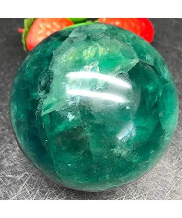 Gemstones for Decoration 50mm Natural Green Fluorite Quartz Crystal Ball Aura Crystal - Buy Online on GoSupps.com