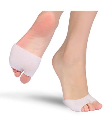 Half Toe Sleeve Metatarsal Pads Toe Pouches Pads Silicone Gel Sock Pads to Protect Toes Topper Cover Protector Sleeve for Ball of Foot Metatarsal Ballet Pointe Cap Point Shoes (Open) small half cover