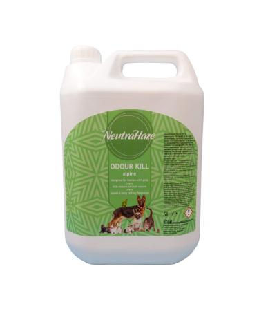 NeutraHaze Odour Kill - Pet Safe Destroys Bad Smells Kills Vomit Urine Cat Litter Feces Odors FAST- The Science Of Odour Control (Alpine 5 Litre) Alpine 5 Litre