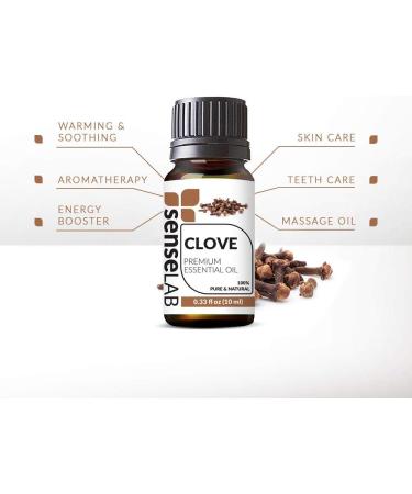 Senselab Clove Essential Oil 10ml - 100% Pure Therapeutic Grade Extract for Diffuser, Humidifier, Skin & Oral Care - Buy Online on GoSupps.com