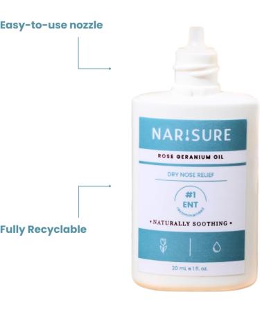 Dry Nose Relief Oil 20ml | Doctor Recommended Nasal Moisturizer | Natural Rose Geranium & Vitamin E | Soothing Emollient with Dropper Applicator - Buy Online on GoSupps.com