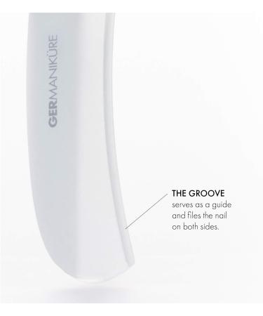 Germanikure Gray Glass Moonfile in Suede Case - Ethically Made in Czech Republic | Easy Guided Nail File - Buy Online on GoSupps.com