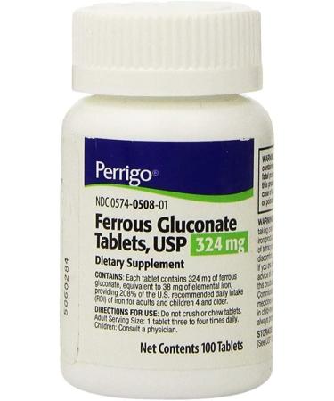 Ferrous Gluconate 324mg 100 Tablets 3-Pack