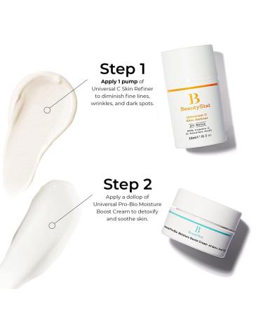 BeautyStat Universal Essentials Skincare Kit: Vitamin C Serum & Hyaluronic Acid Face Cream Travel Set - Buy Online on GoSupps.com