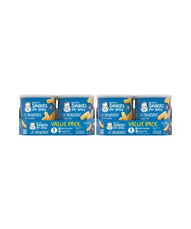 Gerber Snacks for Baby Value Pack Lil Crunchies Mild Cheddar & Veggie Dip 1.48 Ounce (Pack of 8)