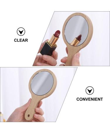 Lurrose 6Pcs Hand Mirrors with Handle Wood Vanity Cosmetic Travel Makeup Mirror for Women - 6.2 X 3.5 Inch - Buy Online on GoSupps.com