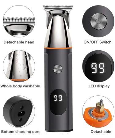 USB Rechargeable Cordless Lithium-Ion Professional Portable Hair four Clipper Grooming Hair Head Beard Body Facial Steel Trimmer Shaver Hair Cutting Haircut Kit Precision for Men Kids Adults Wet & Dry - Buy Online on GoSupps.com