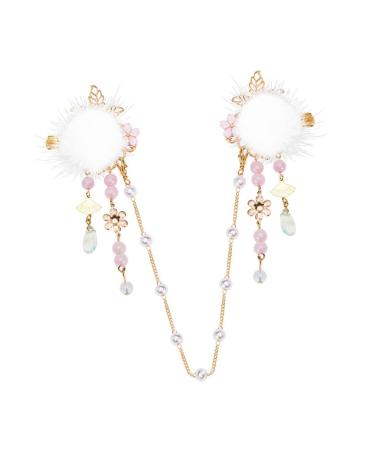 FRCOLOR Pearl Hairpin forehead ornament lolita hair clip tassel hair clip japanese hair clip flower hair barrettes japanese hair pin Hanfu Hair Clip alloy tassel hairpin Miss