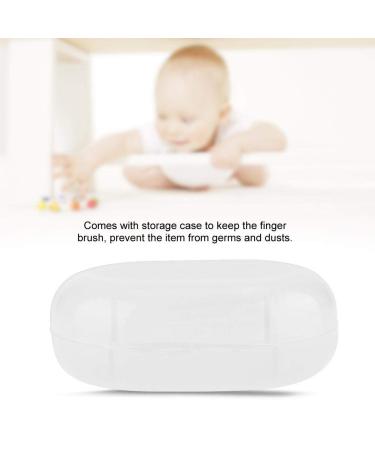 Baby Fingers Toothbrush - Transparent Silicone Tooth Cleaner for Toddlers | Food-Grade Oral Care Brush with Storage Case (White) - Buy Online on GoSupps.com