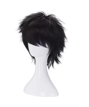Morvally Short Black Heat Resistant Synthetic Wig for Cosplay & Halloween - Buy Online on GoSupps.com