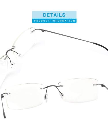 SHINU Rimless Titanium Blue Light Filter Glasses for Men & Women | Lightweight Eyeglasses ANB1024 C2 Gold - International Shipping Available - Buy Online on GoSupps.com