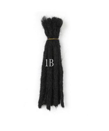 Coolbers 100% Human Hair Dreadlocks Extensions 10 Strands 12 Inch Handmade Dread Loc Crochet Braids Hair Extensions (Width 1cm) (8 Inch 1b) 8 Inch #1b