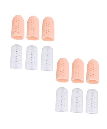 FOYTOKI 6 Pairs Toe Splitter High Heel Protectors Thumb Protector Silicone Gel Hammer Toe Caps Toe Protector Cushion Toenail Blister Caps Toe Protective Caps Protection Covers for Toes Pu
