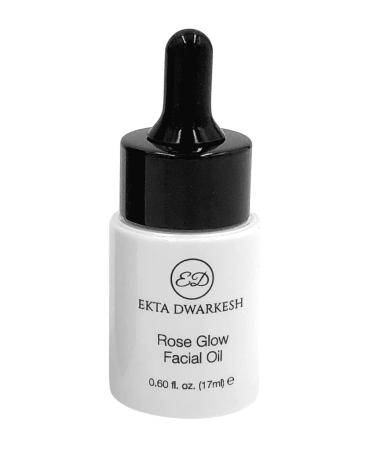 Rose Glow Facial Oil (with Rose extracts Jojoba oil and vitamin E) Hydrates & Provides Antioxidant Benefits (0.60 fl. oz.) Vegan and Cruelty Free