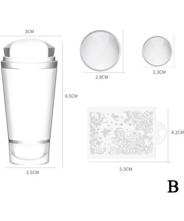 Clear Double-Head Nail Stamp & Template - Soft Silicone Nail Art Gel Printing Tool for DIY French Manicure - Fast & Easy Nail Polish Transfer - Buy Online on GoSupps.com