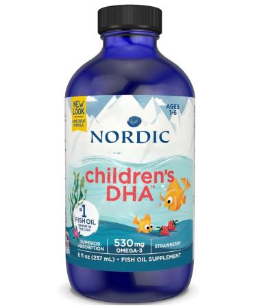 Larksh E NOmegas Childrens DHA Strawberry 530 mg 237 ml