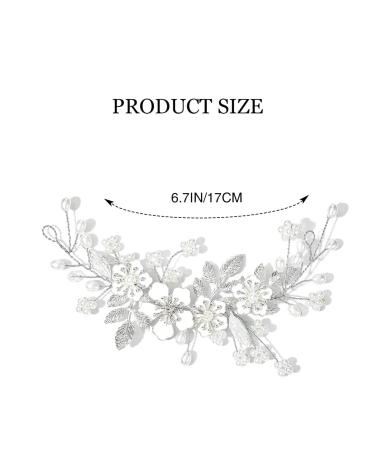 Gorais Floral Bride Wedding Hair Vine - Silver Pearl Bridal Headpiece for Women and Girls - Buy Online on GoSupps.com