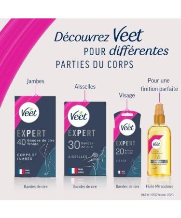 Veet Expert - 16 Cold Wax Strips for Sensitive Skin - Perfect Finish - Long-Lasting Hair Removal - Buy Online on GoSupps.com