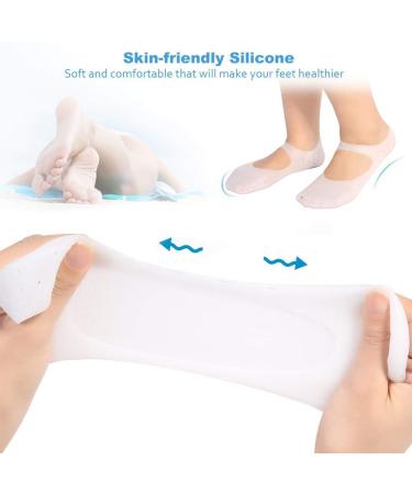 Silicone Protective Socks - Foot Care Tool for Cracked Feet | Anti-Cracks Silicone Socks (L-White) - Shop Internationally! - Buy Online on GoSupps.com