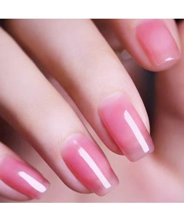 Vishine Transparent Shine Pink Jelly Natural Gel Nail Polish Color UV LED Gel Varnish Long-Lasting Manicure Nail Art 0.5 fl oz