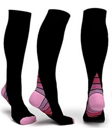 Miana Compression Socks (2 Pairs) for Women & Men - Blue L/XL, Pink - Ideal for Running, Flight, Sports & Travel - Buy Online on GoSupps.com