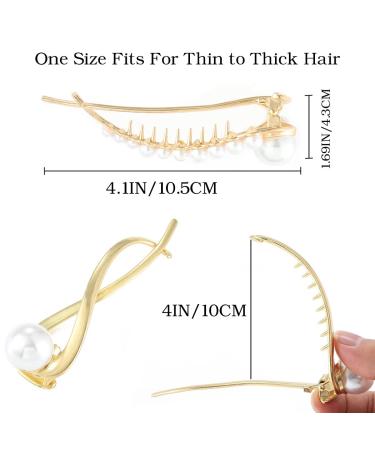 Brinie French Twist N Clip Pearl Banana Clip - Pack of 2, Fashion Hair Accessories for Women and Girls - Buy Online on GoSupps.com