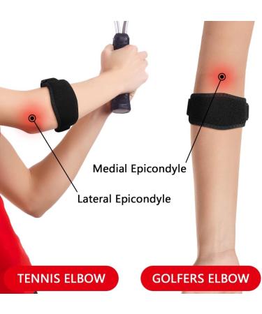 Acwoo Elbow Bandage - 2 Pack Tennis & Golf Arm Support - Red Sports Compression Sleeves - Buy Online on GoSupps.com