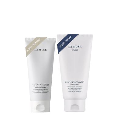 LA MUSE Body Care DUO: Perfume Recovery Body Cream(Covert 10.14fl oz) & Body Cleanser(6.76 fl oz) Best Korean Skin Care Body Care Set