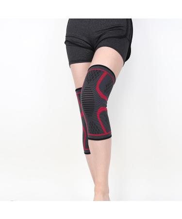 Sports knee pads knee compression sleeves for relieving pain and arthritis used for running and aerobic exercise (2 Red XL)