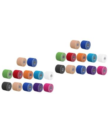 ULTECHNOVO 24 Rolls Sports Tape Athletic Tape Relief Tapes Wear-Resistant Tapes Sports Kinesiology Tapes Non-Woven Fabrics Tapes Elastic Elbow Tapes Ankle Tapes Muscle Relief Tapes