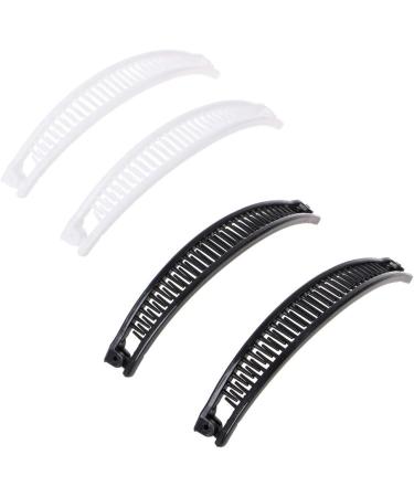 Buy Niumanery 2 Pcs Set Fashion Banana Hair Clip - Black & White Ponytail Holders - Stylish Hairgrips for Effortless Updos - Buy Online on GoSupps.com