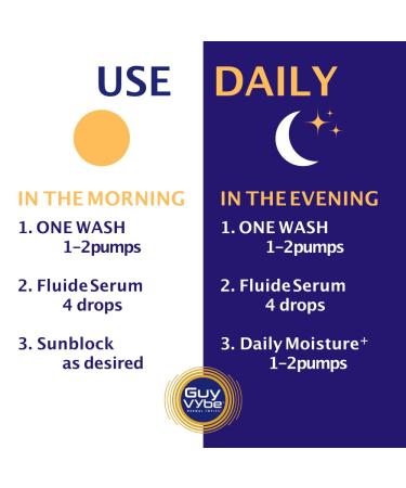 Guy Vybe Fluide Serum for Men's Skin 1oz./30mL Hyaluronic Acid Vitamin C Vitamin E Non-Oily Skin Serum for All Skin Types Reduces Redness Fragrance Free Water Based Looks Natural Vegan. - Buy Online on GoSupps.com