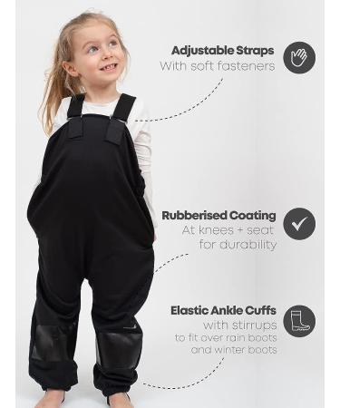 Infant Toddler Fleece-Lined Weatherproof Bib Overalls in Jet Black 2T for Rain & Snow - Buy Online on GoSupps.com