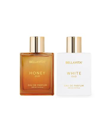 Perfume Duo: Honey Oud Eau de Parfum (3.4 fl. oz.) + Luxury White Oud Eau de Parfum (3.4 fl. oz.) | Long-Lasting Vegan & Cruelty-Free Fragrances for Every Occasion